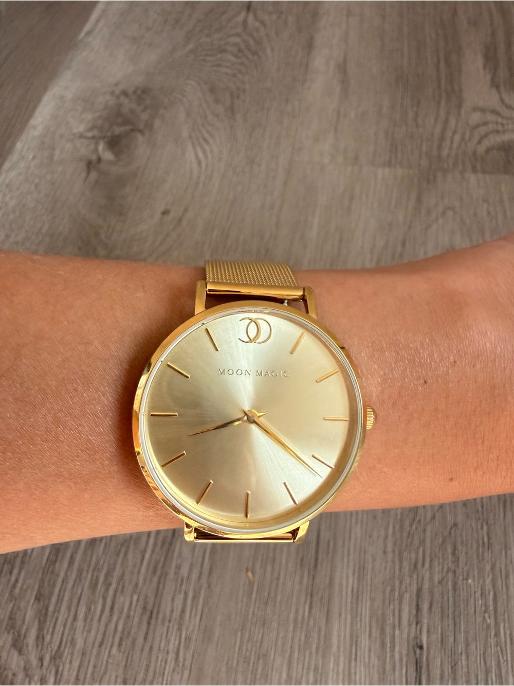 Moon Magic Women’s Gold Mesh Strap Watch